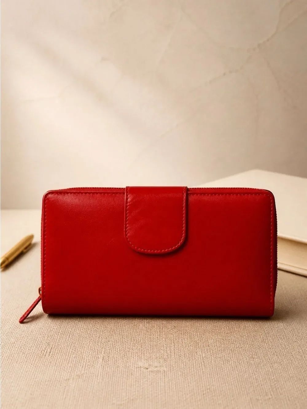 Red Leather Women's Wallet